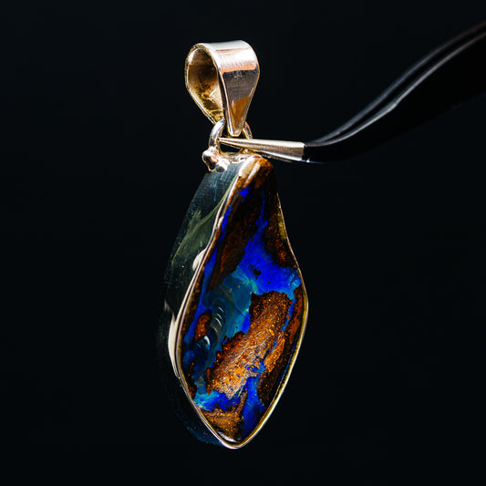 Premium Australian Boulder Opal Pendant 1 3/4" (.925 Sterling Silver)