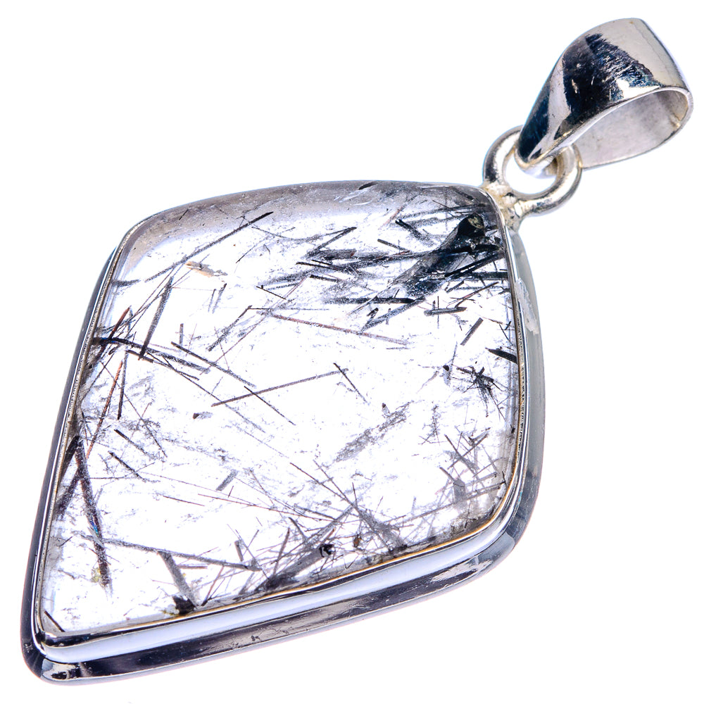 Tourmalinated Quartz Pendant 1 3/4" (925 Sterling Silver) P39758