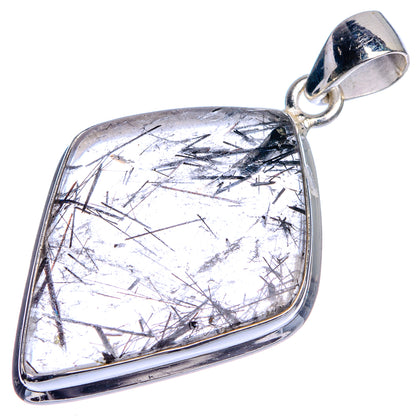 Tourmalinated Quartz Pendant 1 3/4" (925 Sterling Silver) P39758
