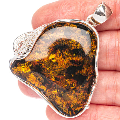 Ana Silver Co Baltic Amber Pendant 2 1/8" (925 Sterlnig Silver)