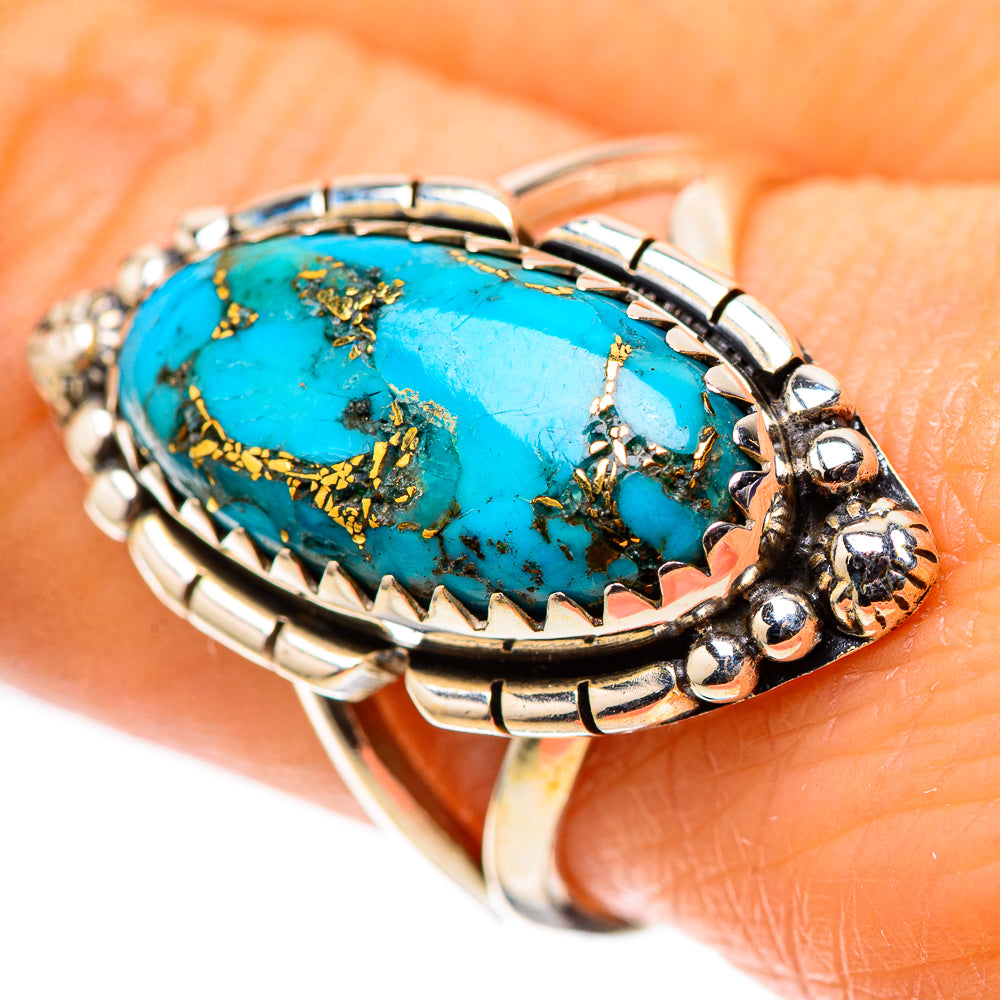 Blue Copper Composite Turquoise 925 Sterling Silver Ring Size 8.5 (925 Sterling Silver) RING139600