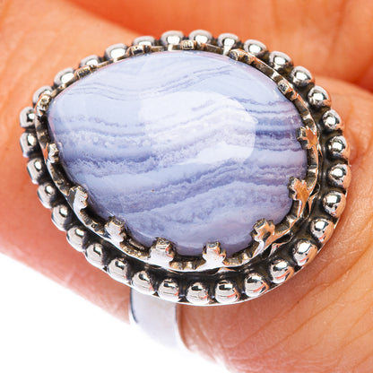 Blue Lace Agate Ring Size 6 (925 Sterling Silver) R144762