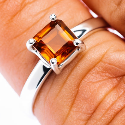 Spessartite Garnet Ring Size 7 (.925 Sterling Silver)