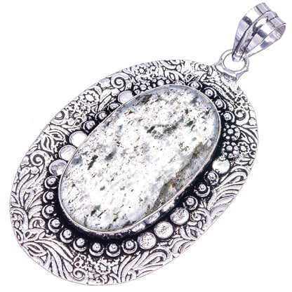 Moss Agate Pendant 2 5/8" (German Silver)
