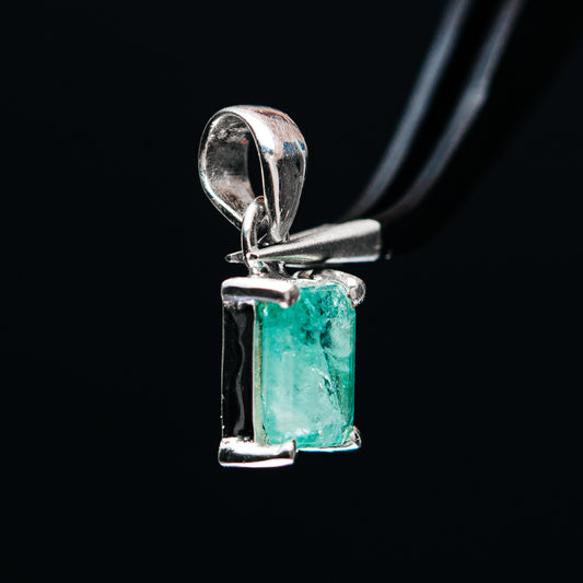 Premium Faceted Zambian Emerald Pendant 3/4" (.925 Sterling Silver)