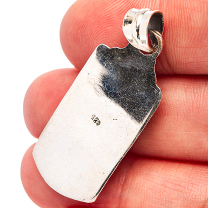 Mohave Turquoise Pendant 1 5/8" (.925 Sterling Silver)