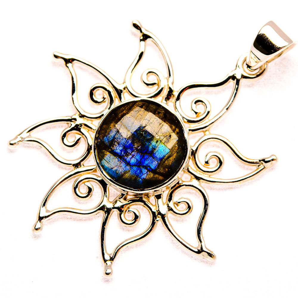 Premium Labradorite 925 Sterling Silver Pendant 1 3/4" (925 Sterling Silver) PD37771