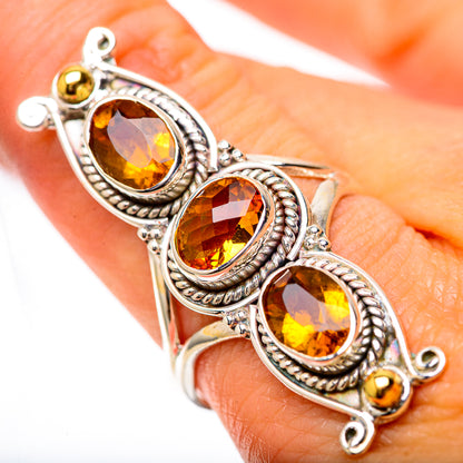 Large Faceted Citrine 925 Sterling Silver Ring Size 10 (925 Sterling Silver) RING139702