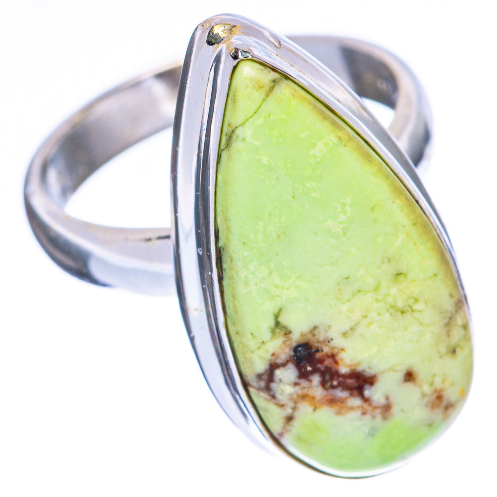 Lemon Chrysoprase Ring Size 6.25 (925 Sterling Silver) R1969