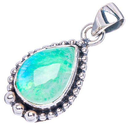 Green Moonstone Pendant 1 1/8" (925 Sterling Silver) P42400