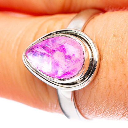 Pink Moonstone Ring Size 8.75 (925 Sterling Silver) R3774