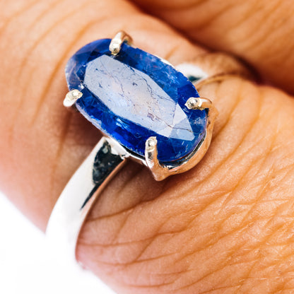 Faceted Kyanite Ring Size 9.75 (.925 Sterling Silver)