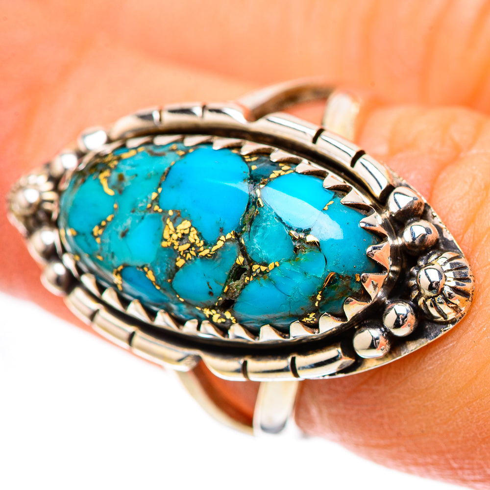 Blue Copper Composite Turquoise Ring Size 6.5 (925 Sterling Silver) RING138978