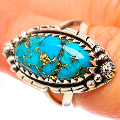 Blue Copper Composite Turquoise Ring Size 6.5 (925 Sterling Silver) RING138978