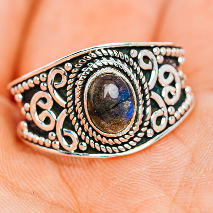 Labradorite Cocktail Ring Size 7.25 (.925 Sterling Silver)