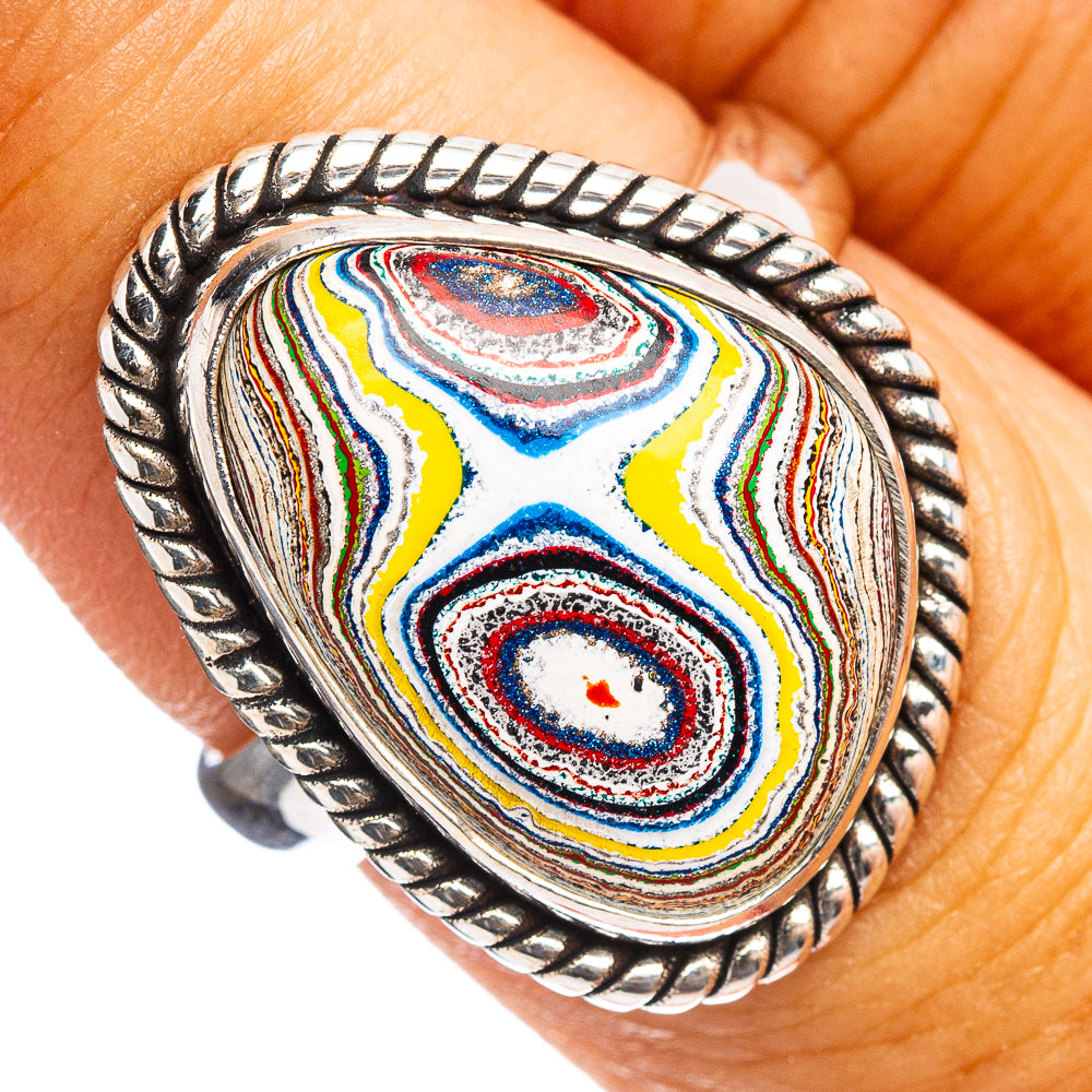Premium Fordite Ring Size 6.75 (.925 Sterling Silver)