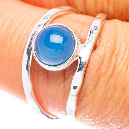 Aqua Chalcedony Dainty Ring Size 7 (925 Sterling Silver) R5846