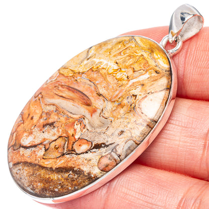 Picture Jasper Pendant 2 1/8" (925 Sterling Silver) P42217