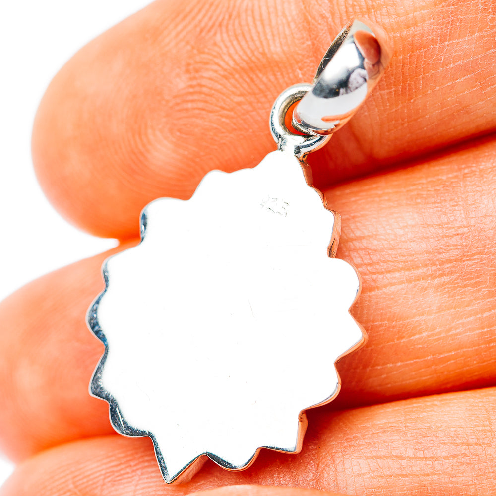 Southwestern Style Kingman Turquoise Pendant 1 3/8" (.925 Sterling Silver)