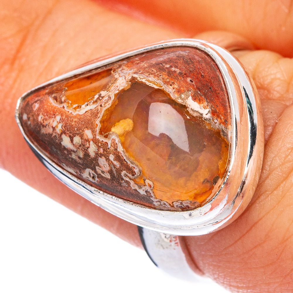 Rare Mexican Fire Opal Ring Size 6.5 (925 Sterling Silver) R145565
