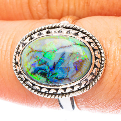 Rare Sterling Opal Ring Size 7.5 (925 Sterling Silver) R4683