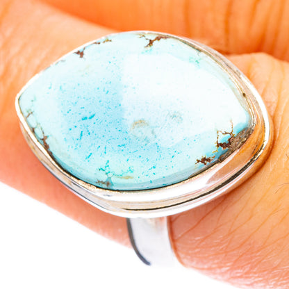 Rare Golden Hills Turquoise Ring Size 7.25 (925 Sterling Silver) R4146