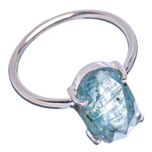 Faceted aquamarine ring on .925 sterling silver band, size 7