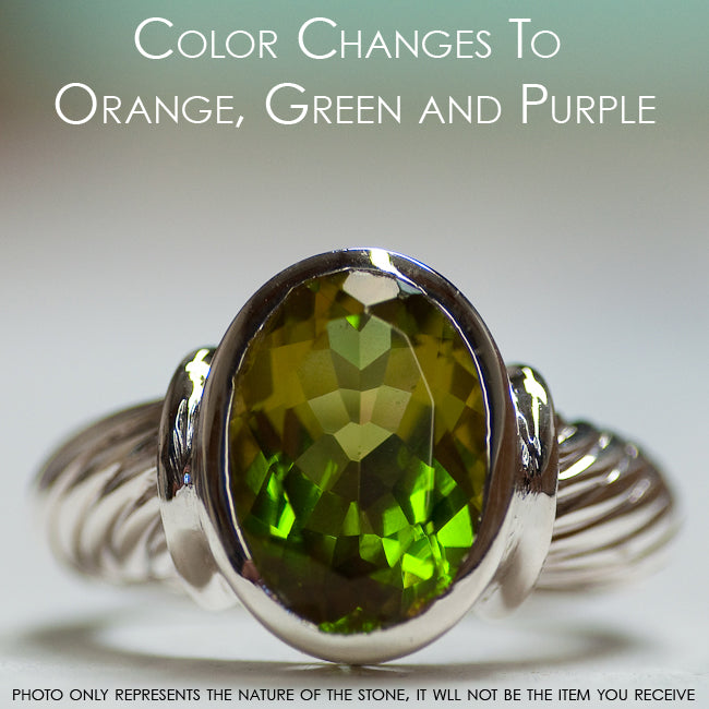 Lab Created Faceted Alexandrite Ring Size 5.75 (.925 Sterling Silver)