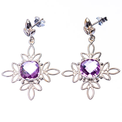 Premium Amethyst Earrings 1 5/8" (925 Sterling Silver) E432361