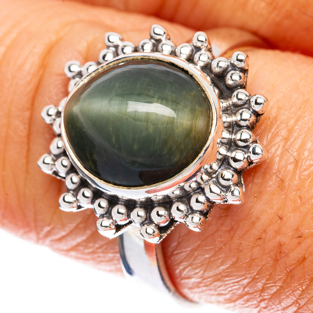 Cat Eye Ring Size 8.75 (925 Sterling Silver) R2009