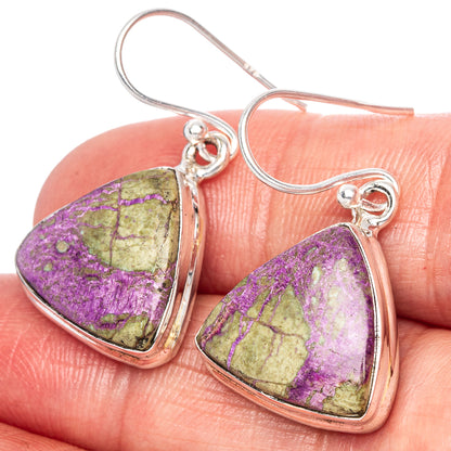 Ruby Zoisite Earrings 1 1/4" (925 Sterling Silver) E1111