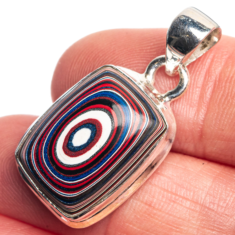 Fordite Pendant 1 1/4" (925 Sterling Silver) P39776