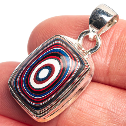 Fordite Pendant 1 1/4" (925 Sterling Silver) P39776