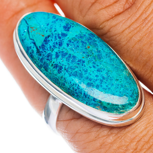 Premium Chrysocolla Ring Size 9 (.925 Sterling Silver)