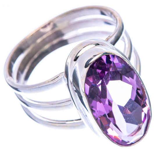 Faceted Amethyst Ring Size 8 (925 Sterling Silver) R1707