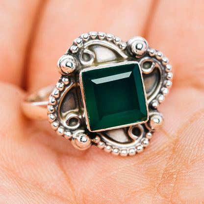 Green Onyx Ring Size 8.25 (.925 Sterling Silver)