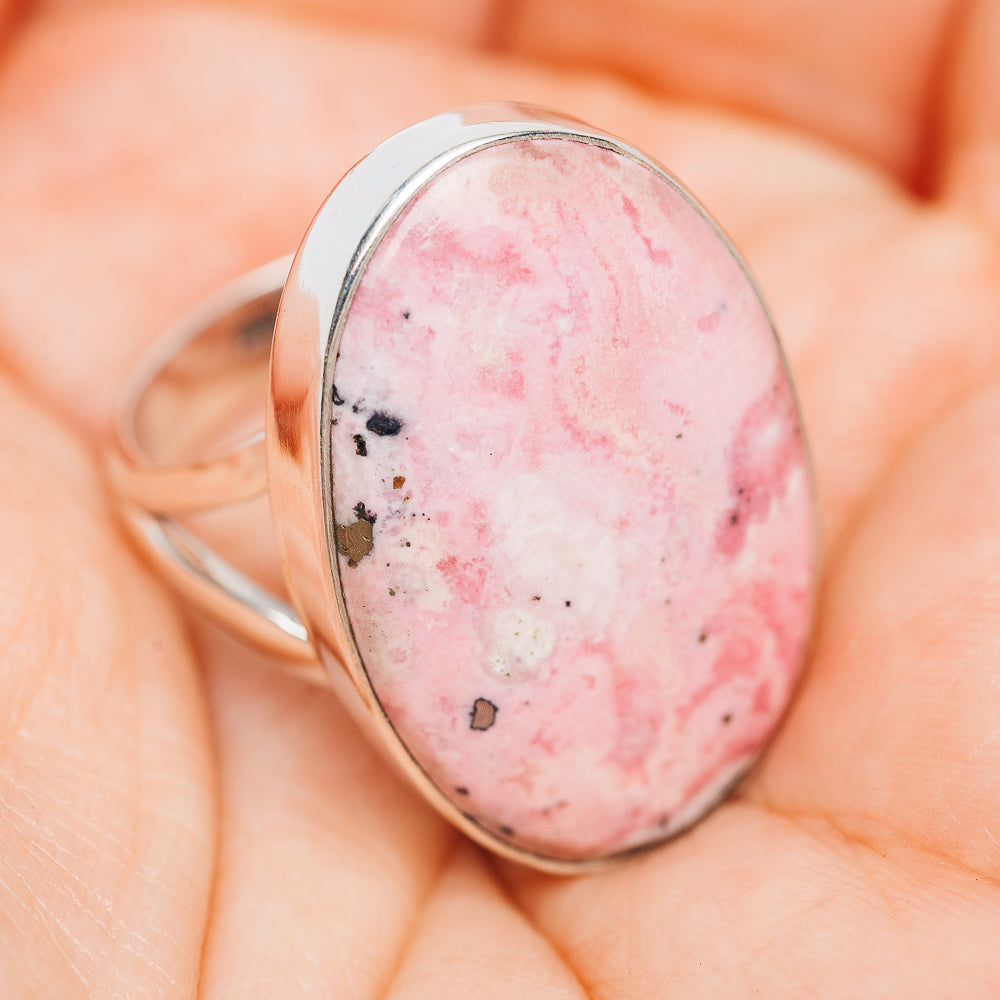 Premium Rhodonite Ring Size 7.75 (.925 Sterling Silver)
