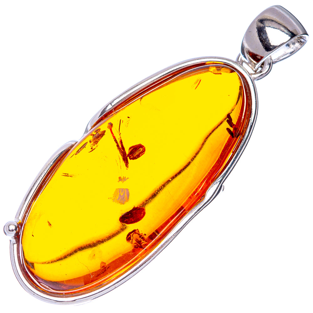 Ana Silver Co Baltic Amber Pendant 2 1/4" (925 Sterlnig Silver)