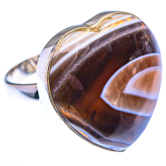 Large Botswana Agate Ring Size 8.5 (925 Sterling Silver) RING140248