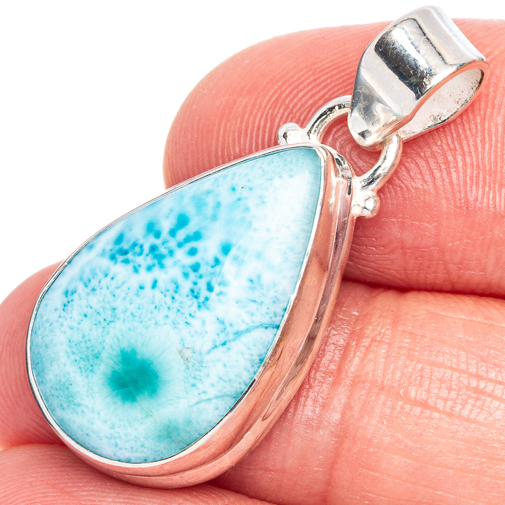 Larimar Pendant 1 1/4" (925 Sterling Silver) P40522