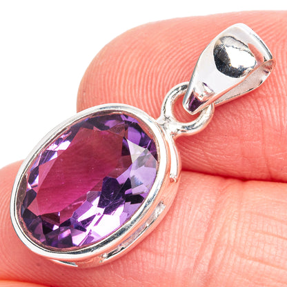 Amethyst Pendant 1 1/8" (925 Sterling Silver) P40297
