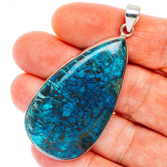 Premium Chrysocolla Pendant 2 3/8" (.925 Sterling Silver)