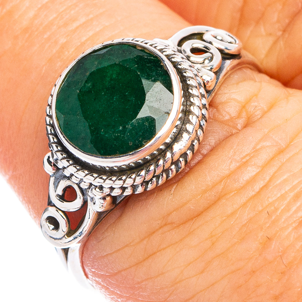 Green Aventurine Ring Size 7.5 (.925 Sterling Silver)