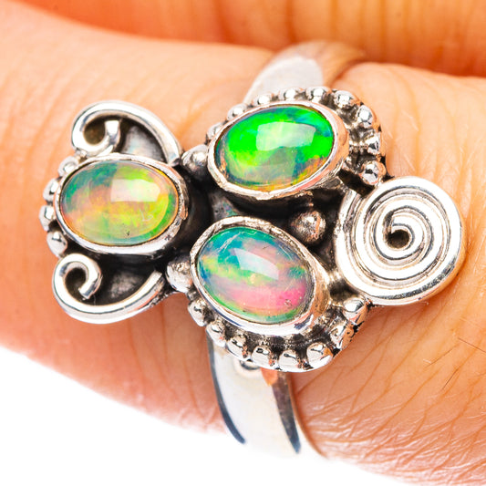 Rare Ethiopian Opal Ring Size 7.75 (925 Sterling Silver) R4416