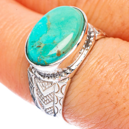 Rare Arizona Turquoise Ring Size 7.5 (925 Sterling Silver) R2967