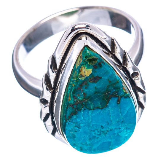 Oval turquoise opal ring with carved silver band, .925 sterling, size 8