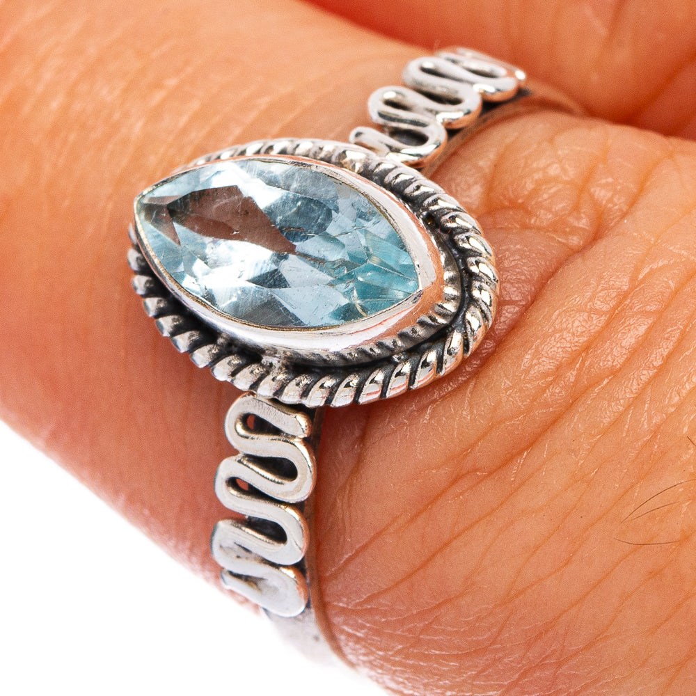 Blue Topaz Dainty Ring Size 7 (925 Sterling Silver) R145458