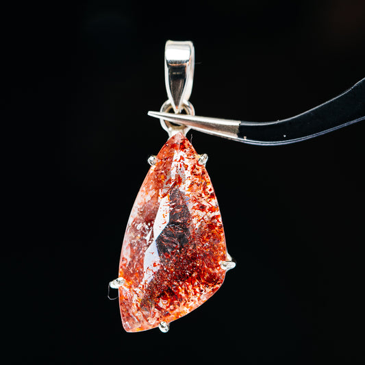 26.87ct Faceted Lepidocrocite Pendant 1 1/2" (.925 Sterling Silver)