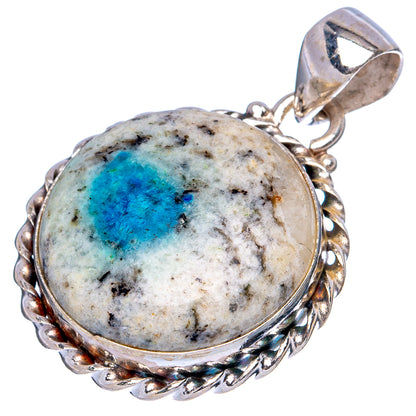 K2 Blue Azurite Pendant 1 1/4" (925 Sterling Silver) P43428