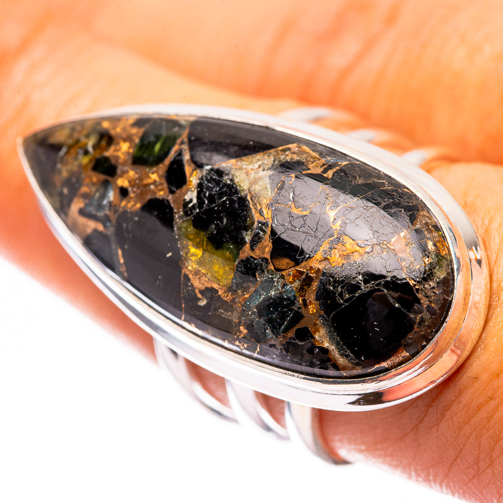 Large Mohave Black Onyx Ring Size 8.25 (925 Sterling Silver) R140651